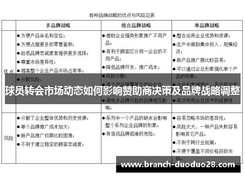 球员转会市场动态如何影响赞助商决策及品牌战略调整 球员转会市场动态如何影响赞助商决策及品牌战略调整