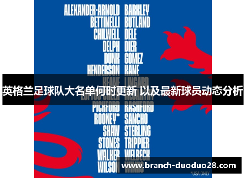 英格兰足球队大名单何时更新 以及最新球员动态分析